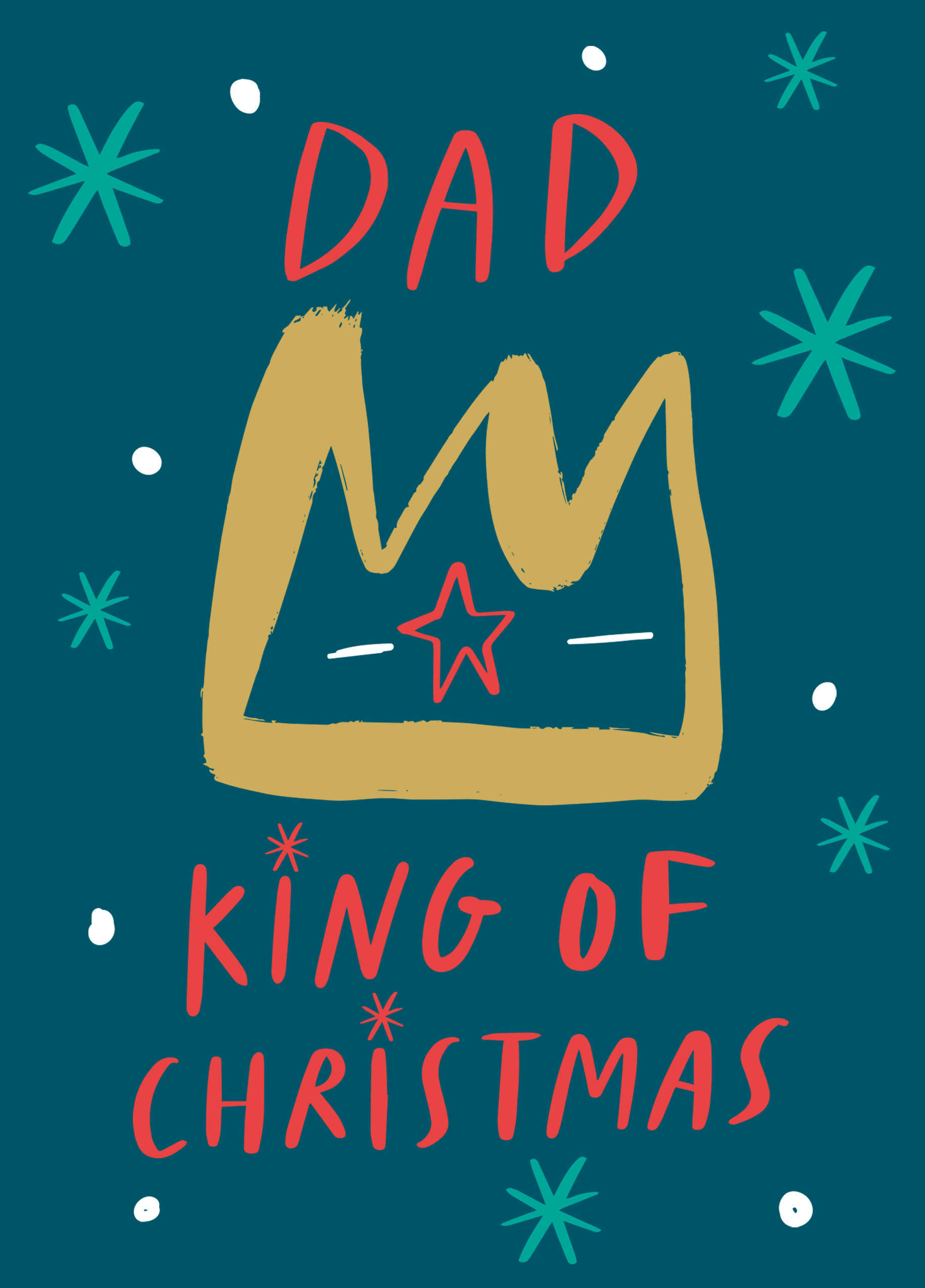 Personalised Dad King Of Christmas Crown Card Hallmark King Of Christmas