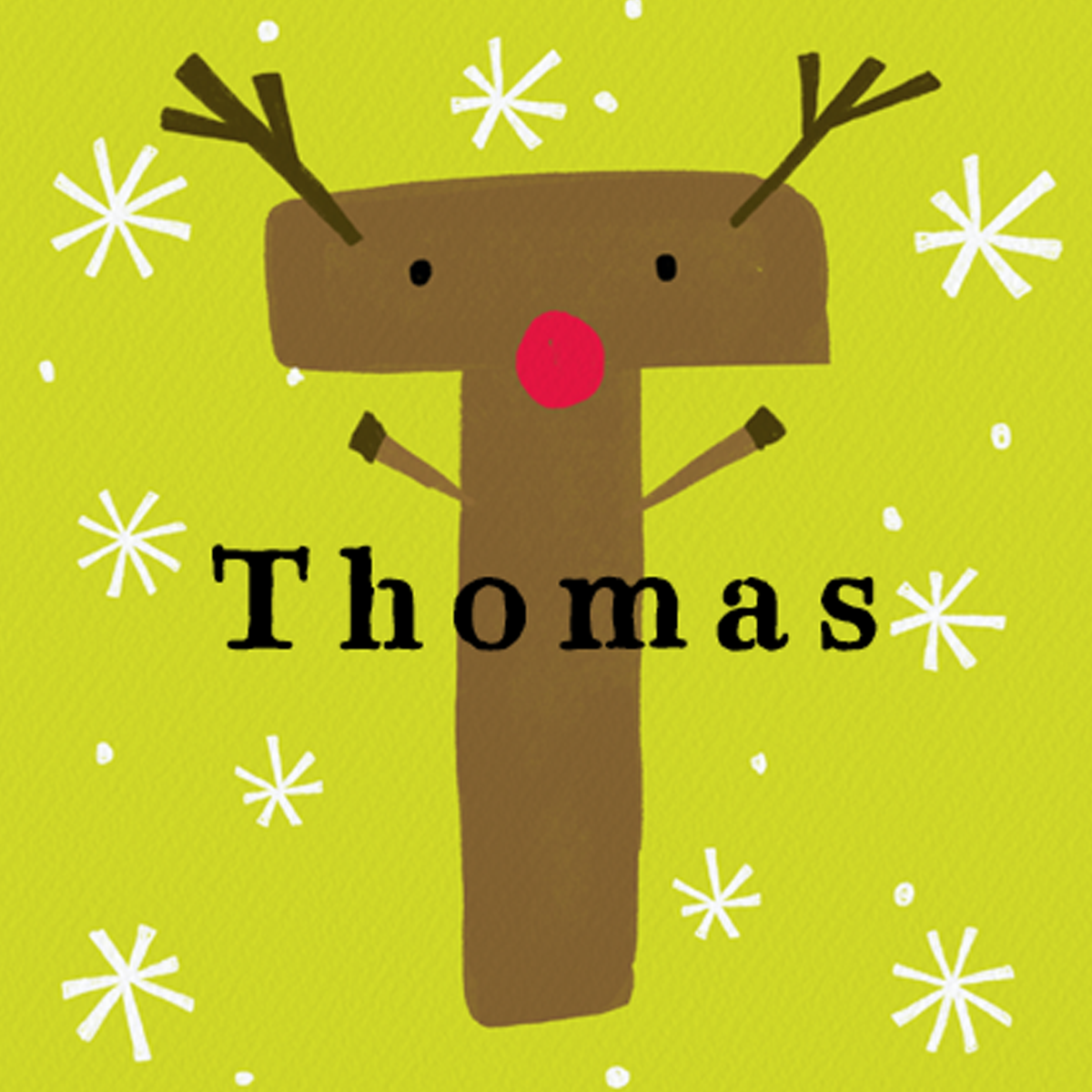 Personalised Reindeer Monogram Letter T Christmas Card – Hallmark
