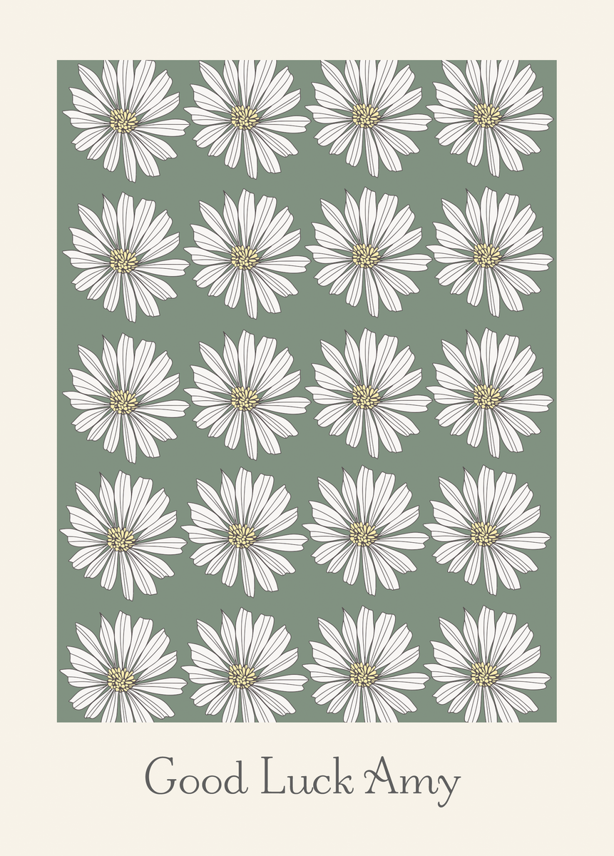Personalised & Editable Green Daisies Good Luck Card Hallmark UK