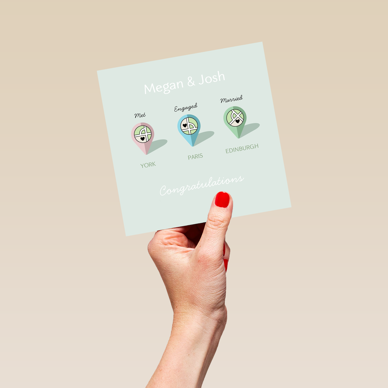 Personalised Editable Map Pins Anniversary Card Hallmark UK Personalised editable map pins anniversary card hallmark uk