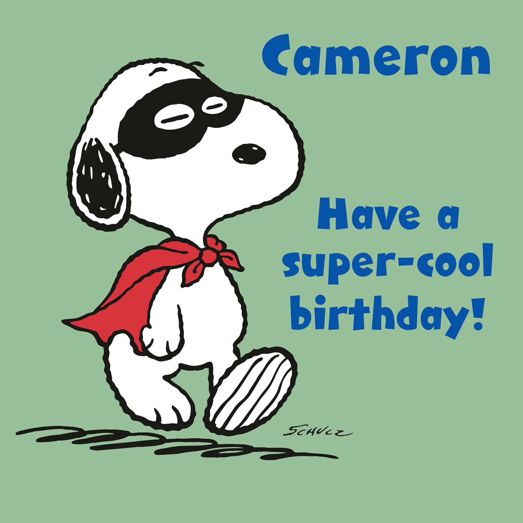 Personalised PEANUTS SNOOPY Superhero Birthday Card | Hallmark UK