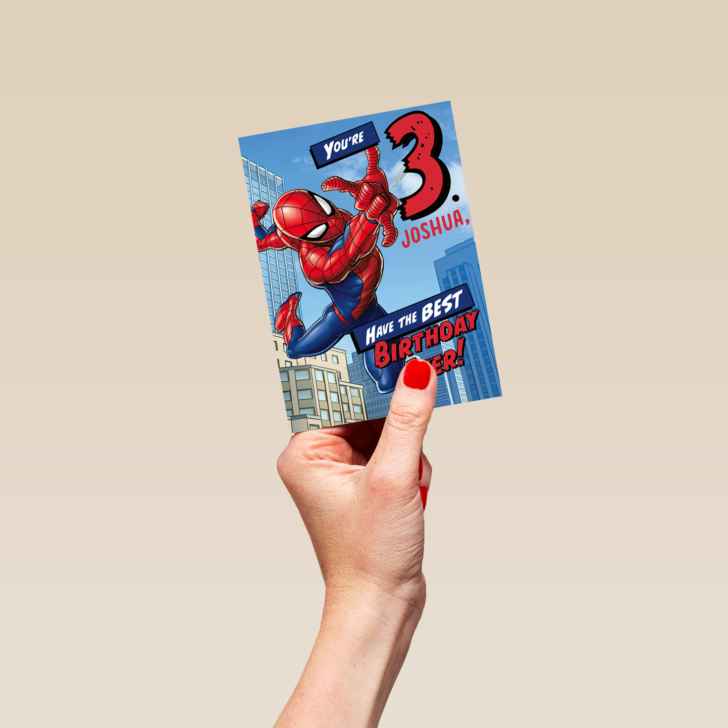 Personalised MARVEL Spider-Man 3rd Birthday Card Hallmark UK