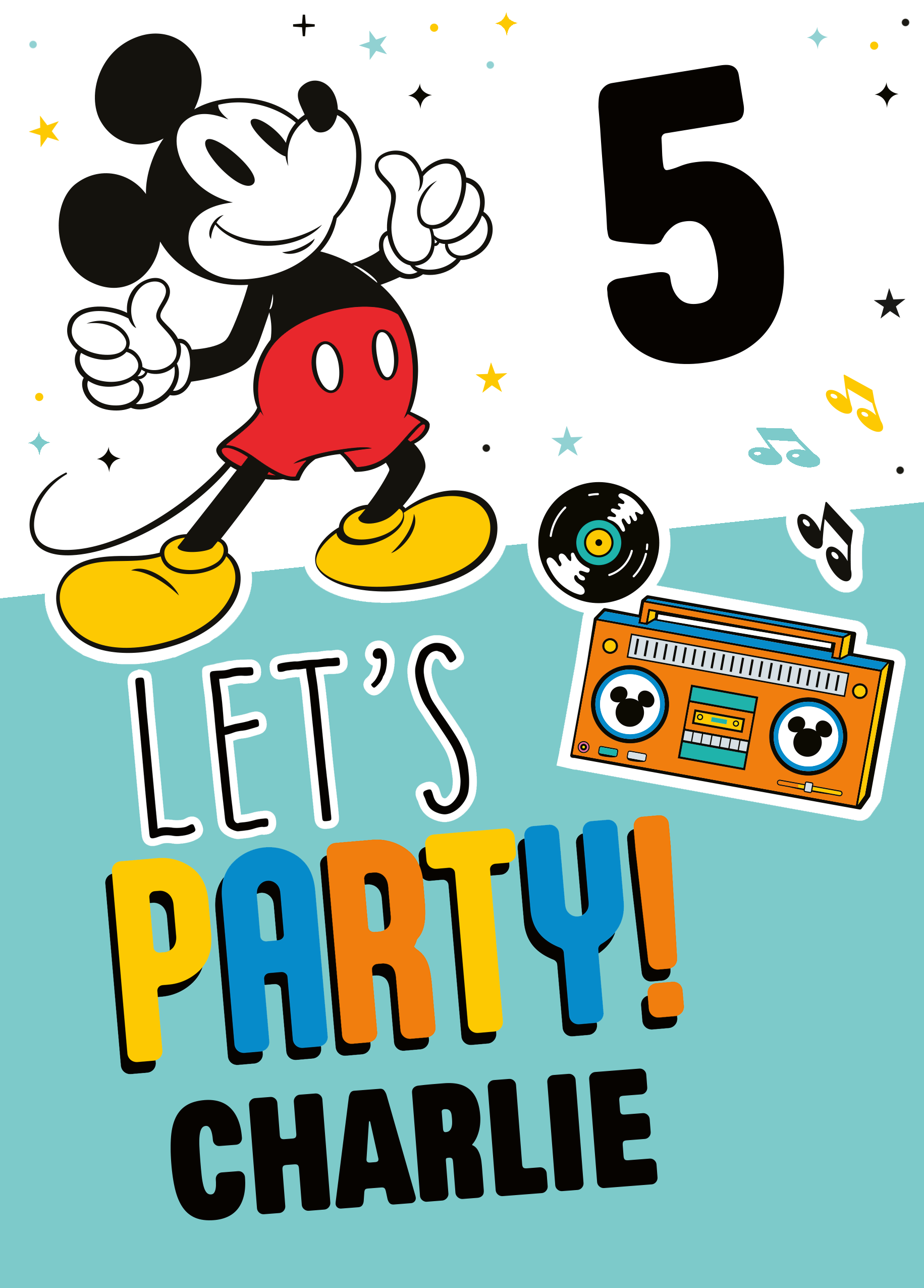 Personalised Disney Mickey Mouse Birthday Card Blue | Hallmark UK