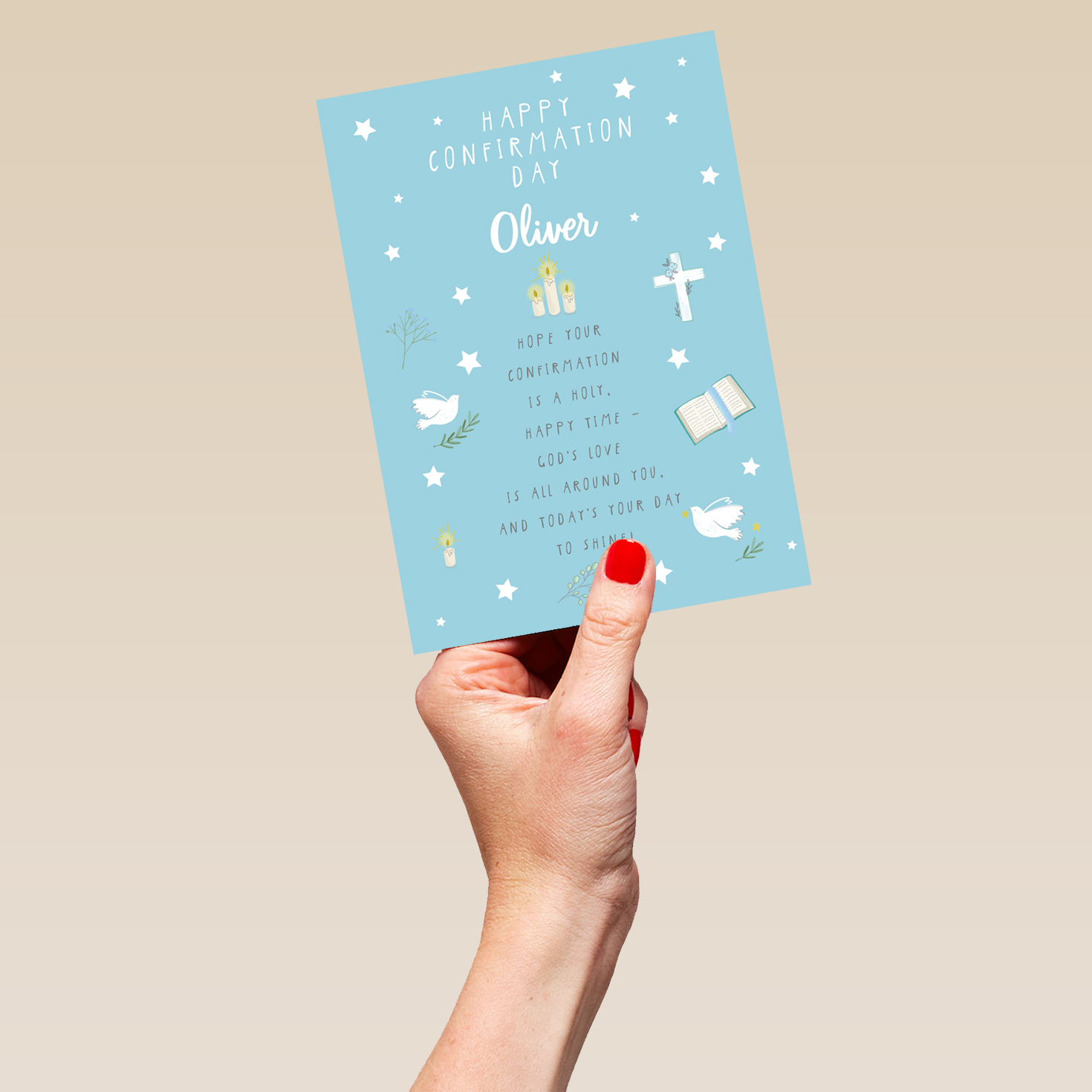 Confirmation Light Blue Personalised Blue Religious Icons Confirmation Card | Hallmark UK