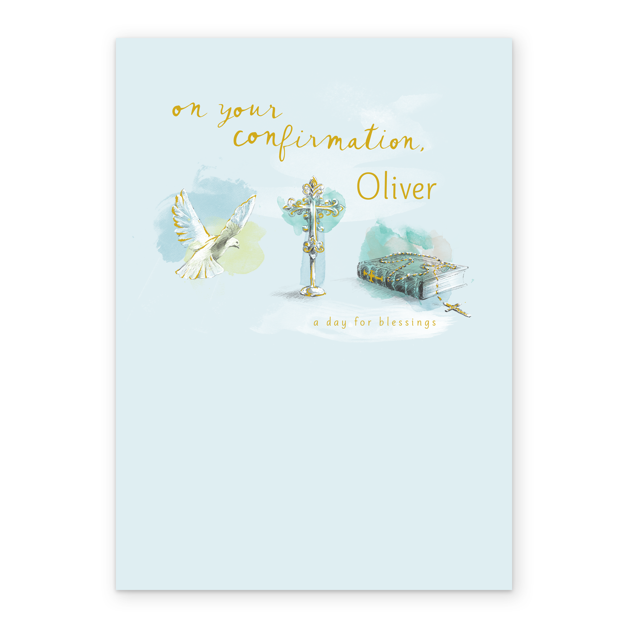 Personalised Editable Blue Religious Confirmation Card Hallmark UK personalised-editable-blue-religious-confirmation-card-hallmark-uk