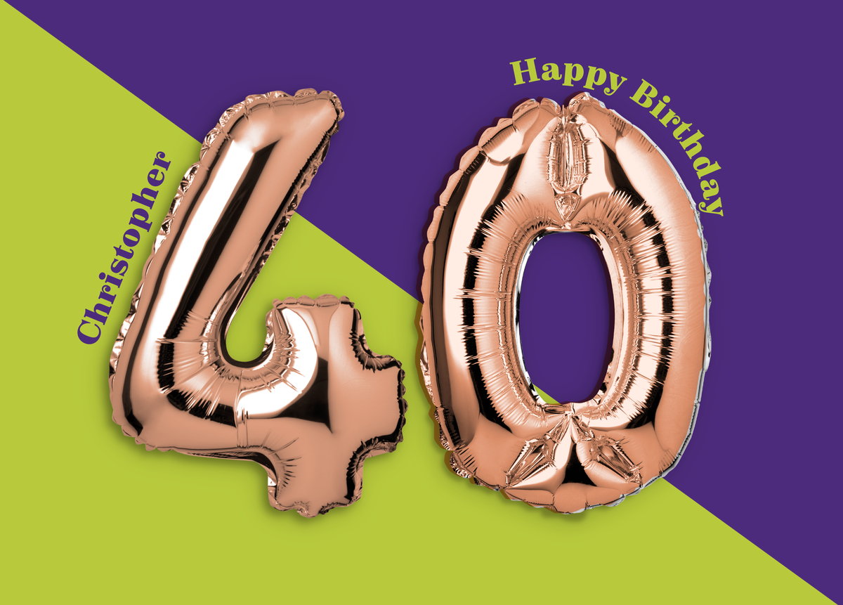 Personalised & Editable Foil Balloon 40th Birthday Card | Hallmark UK