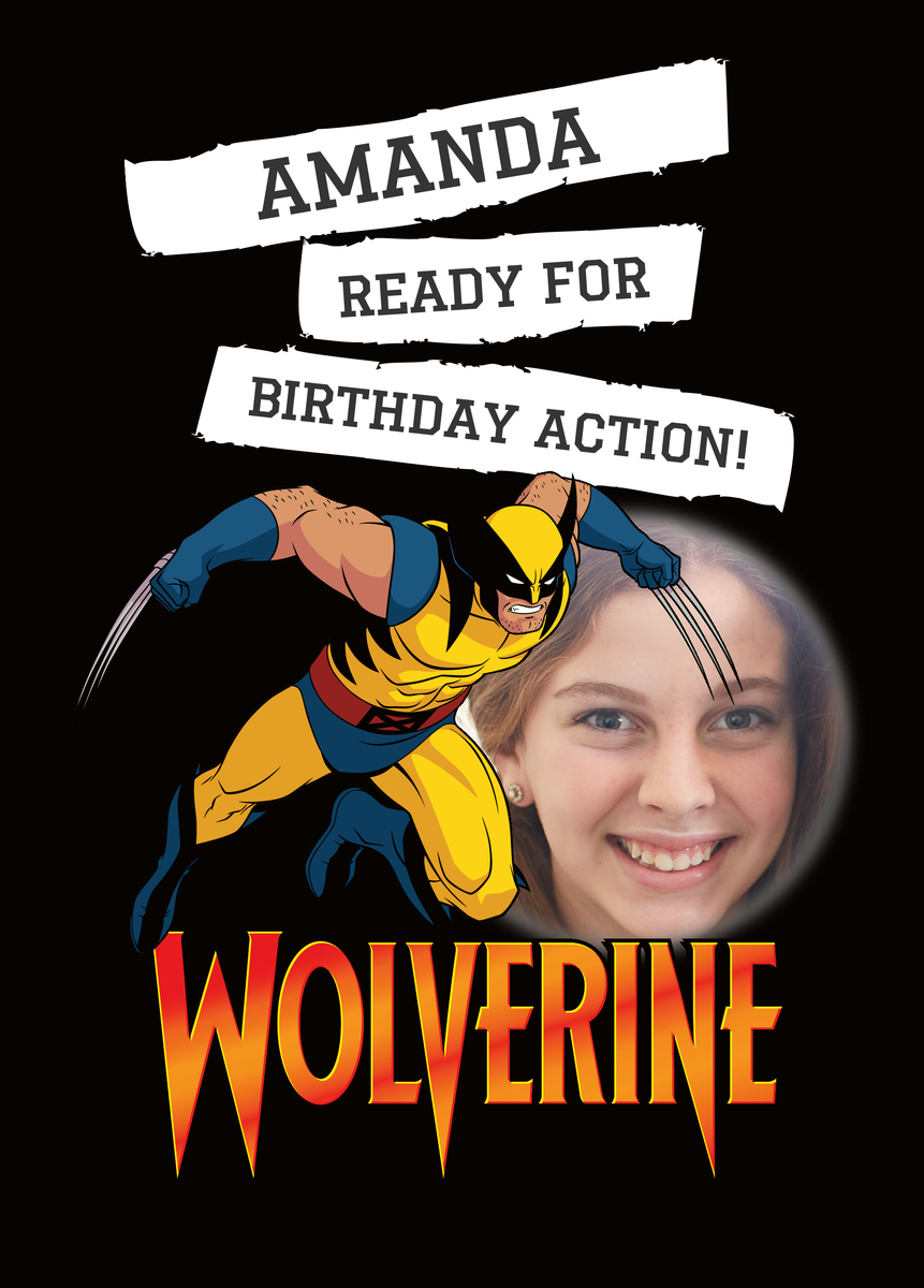 Personalised Photo Upload X-MEN Wolverine Birthday Card | Hallmark UK