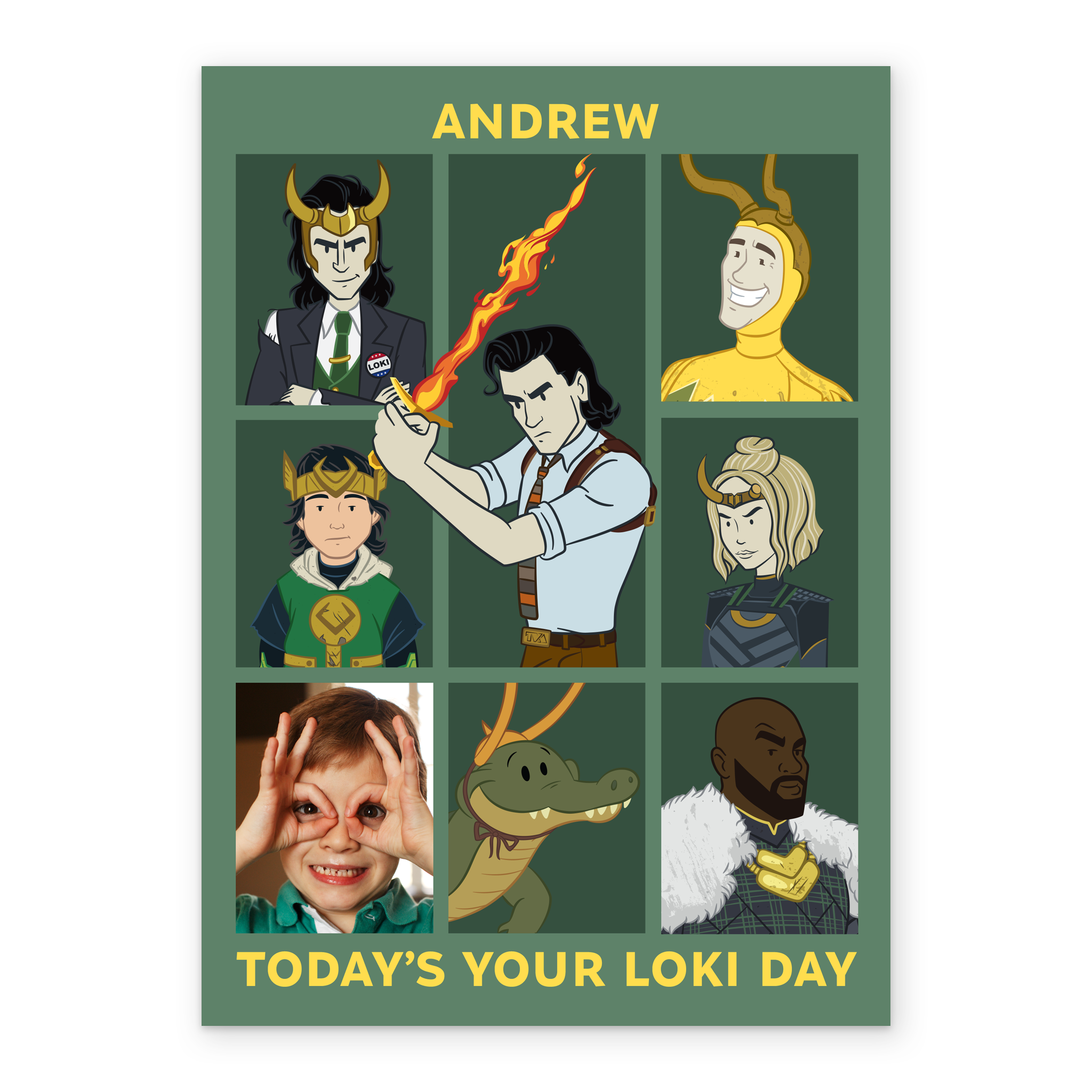 Loki Kin Carrd Personalised Photo Upload Loki Variants Birthday Card | Hallmark UK