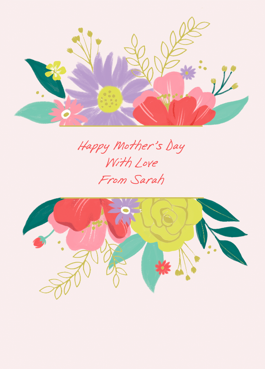 Personalised Editable Colourful Floral Mother's Day Card | Hallmark UK