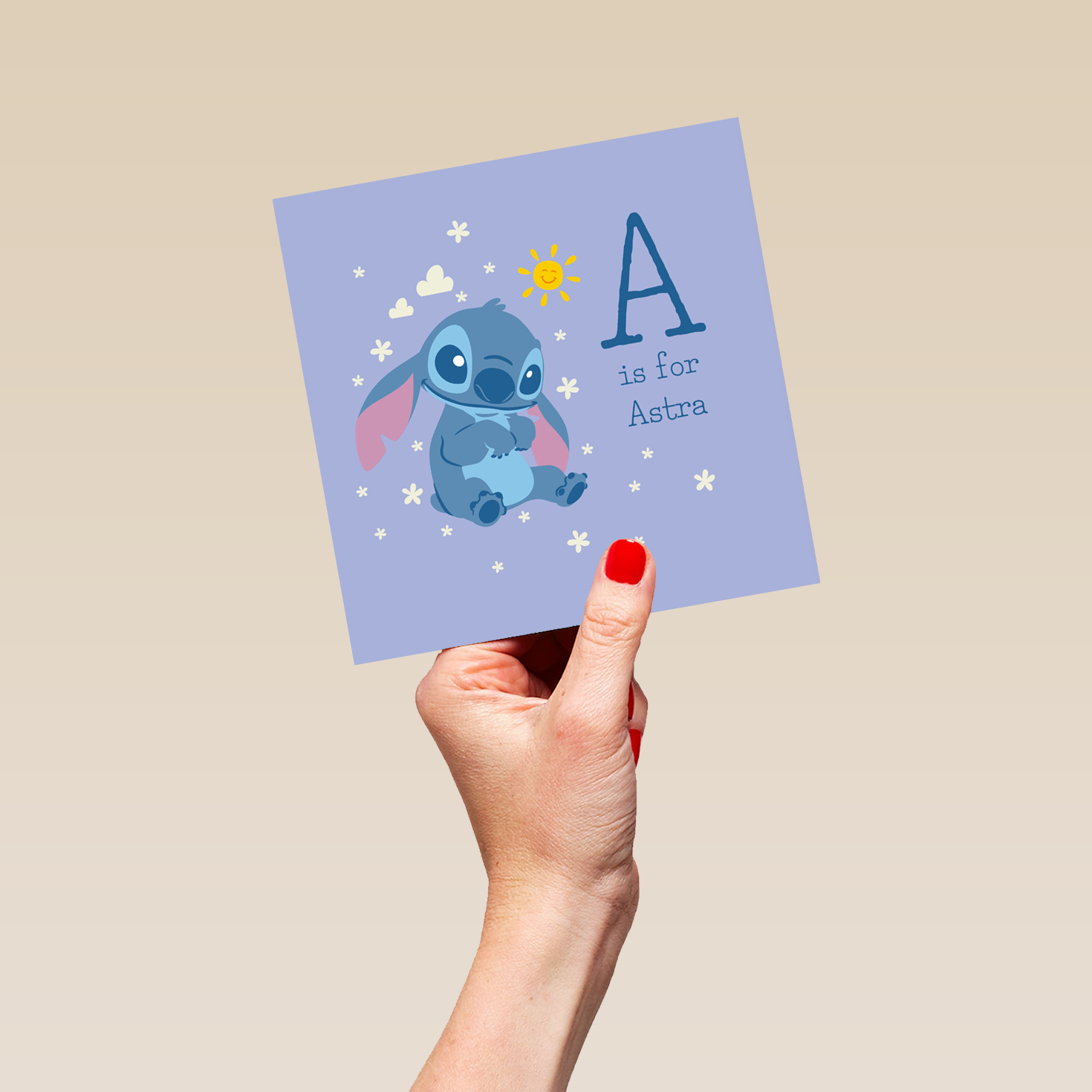 Stitch R Initial Personalised Editable Lilo & Stitch Initial Blank Card | Hallmark UK