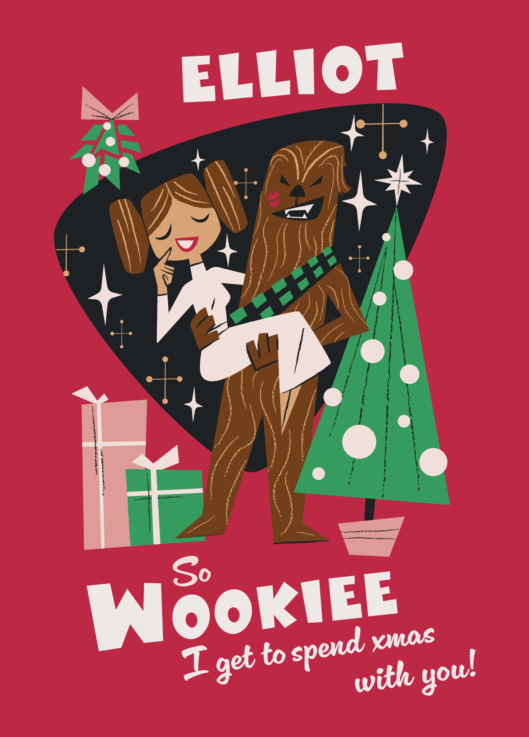F3008309 hero 8192ee44 cd10 4b7f 83ec personalised chewbacca & princess leia christmas card | hallmark uk