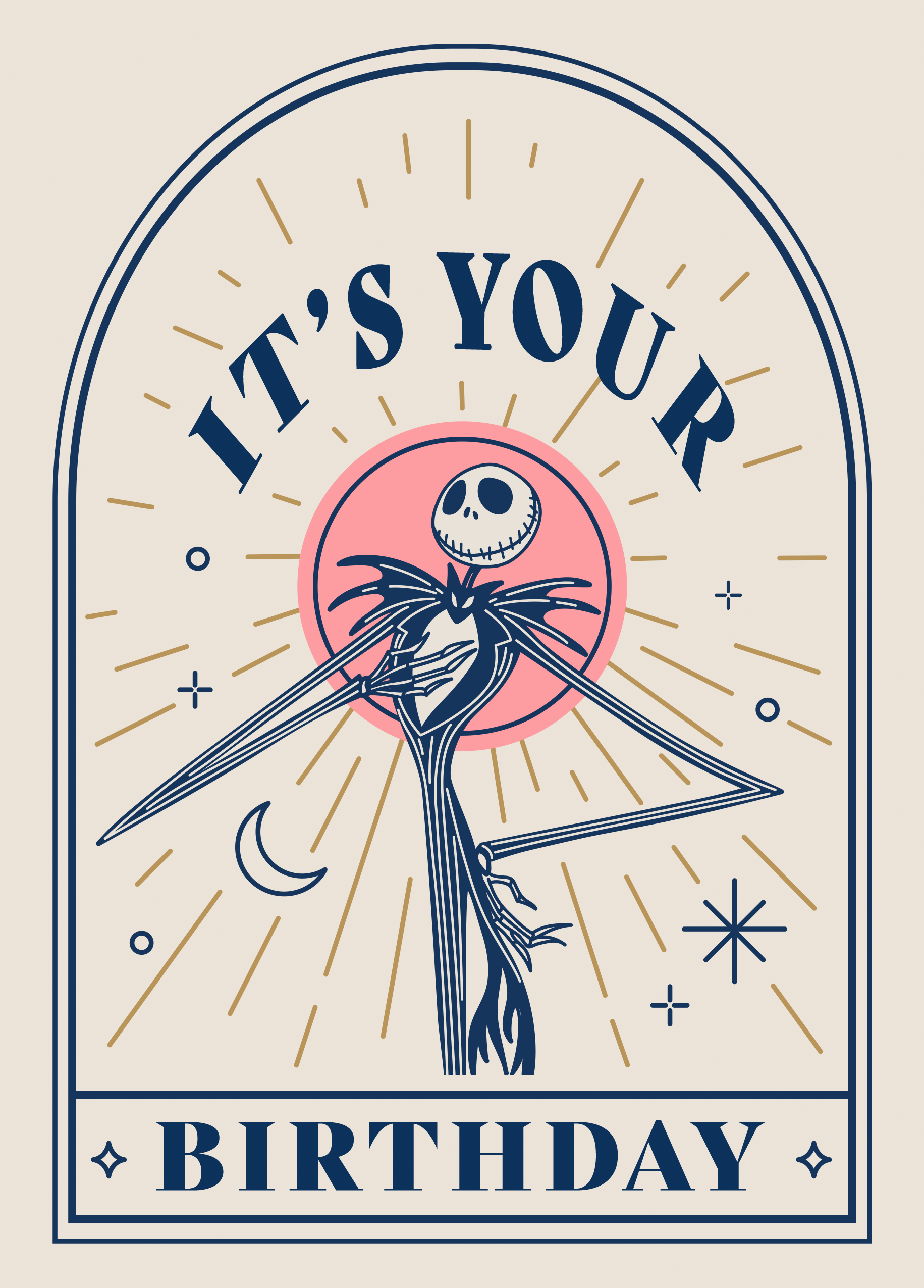 Personalized Nightmare Before Christmas Birthday Card – Jack & Sally, Gothic Theme, Customizable