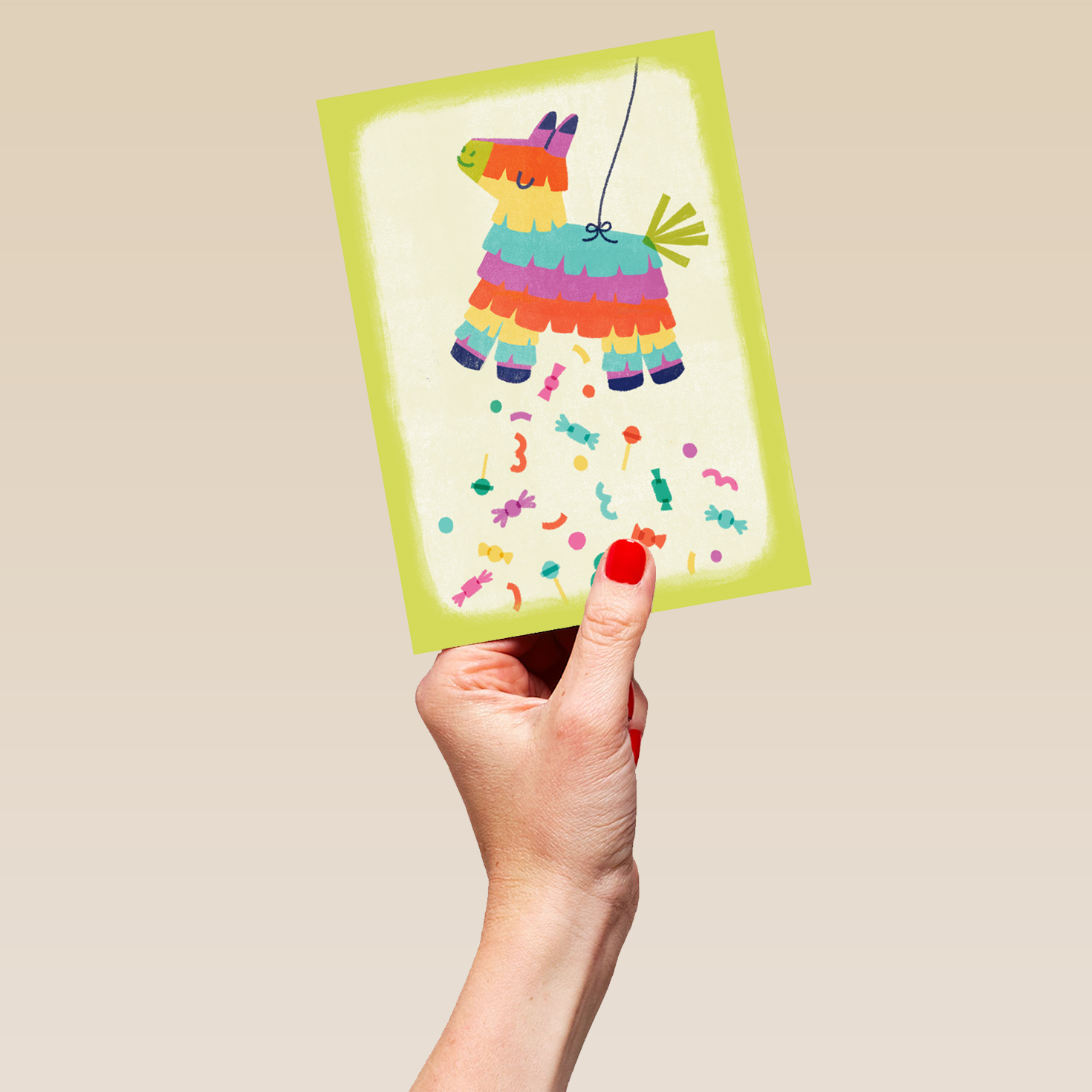Pinata Flash Card.pdf Personalised Rainbow Pinata Birthday Card | Hallmark