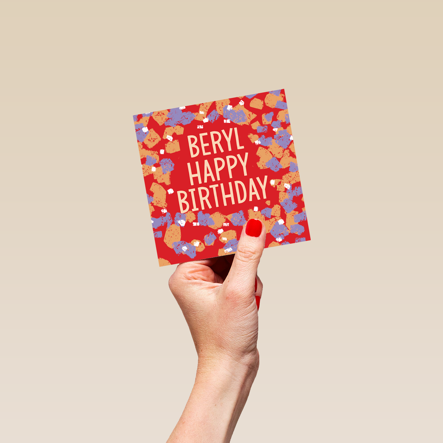 Personalised & Editable Red Shapes Birthday Card | Hallmark