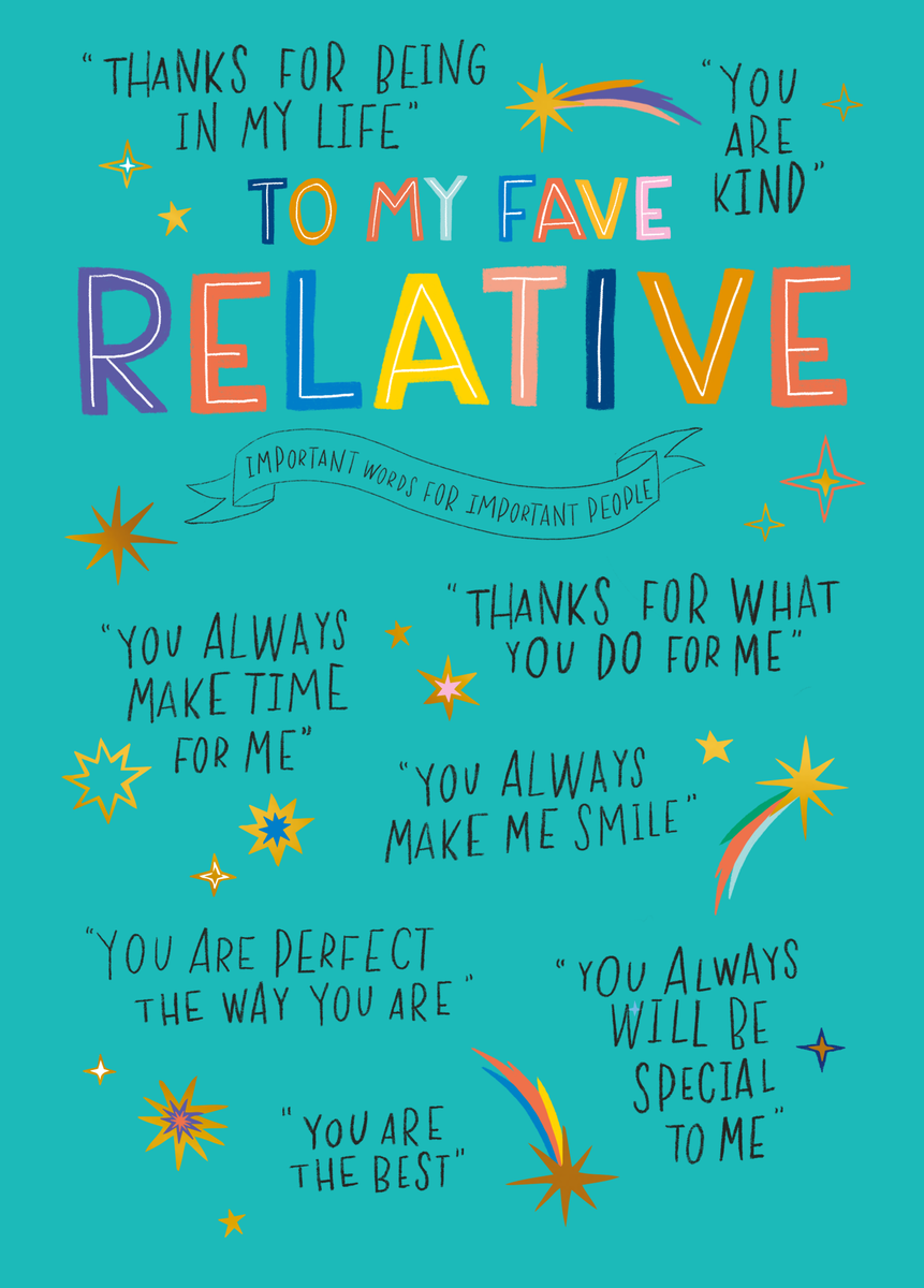Personalised 'Important Words' Birthday Card for Relative | Hallmark