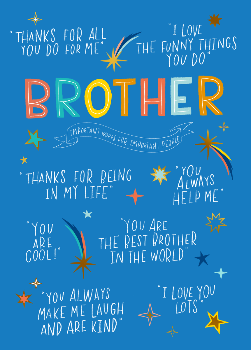 Personalised 'Important Words' Birthday Card for Brother | Hallmark