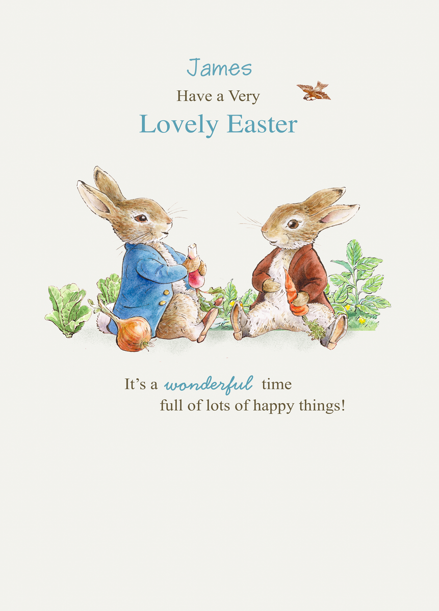 Personalised Peter Rabbit™ Flopsy Bunny & Veg Easter Card | Hallmark
