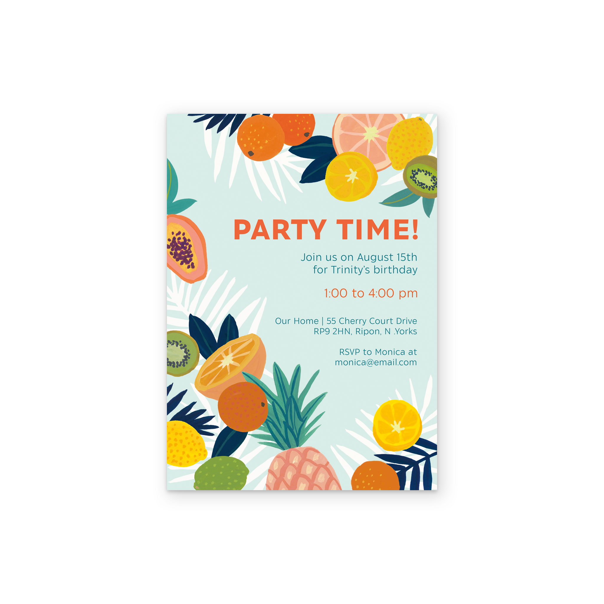 Fruit Invitations Personalised Tropical Fruits Birthday Party Invitation | Hallmark