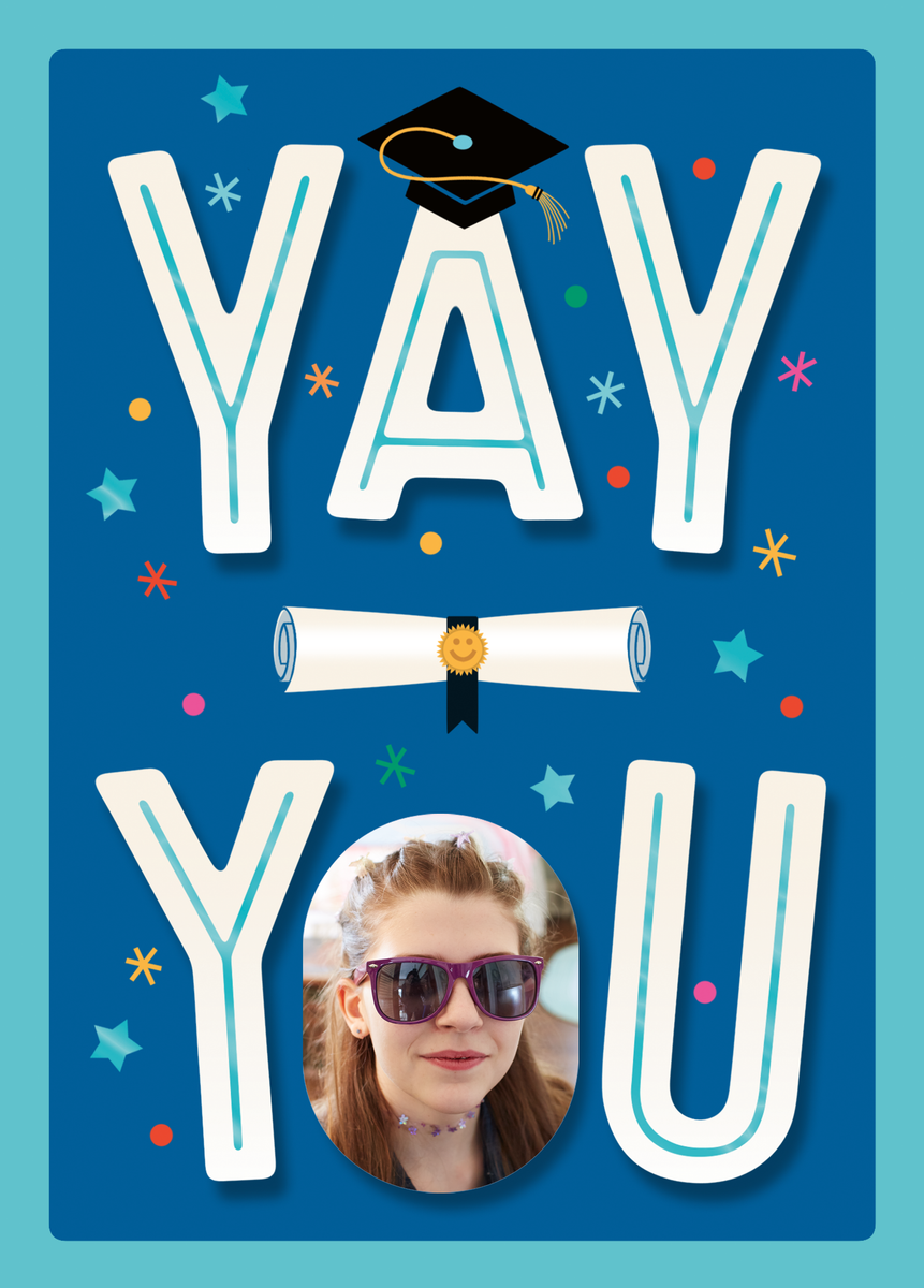 Personalised 'Yay You' Photo Upload Graduation Card | Hallmark