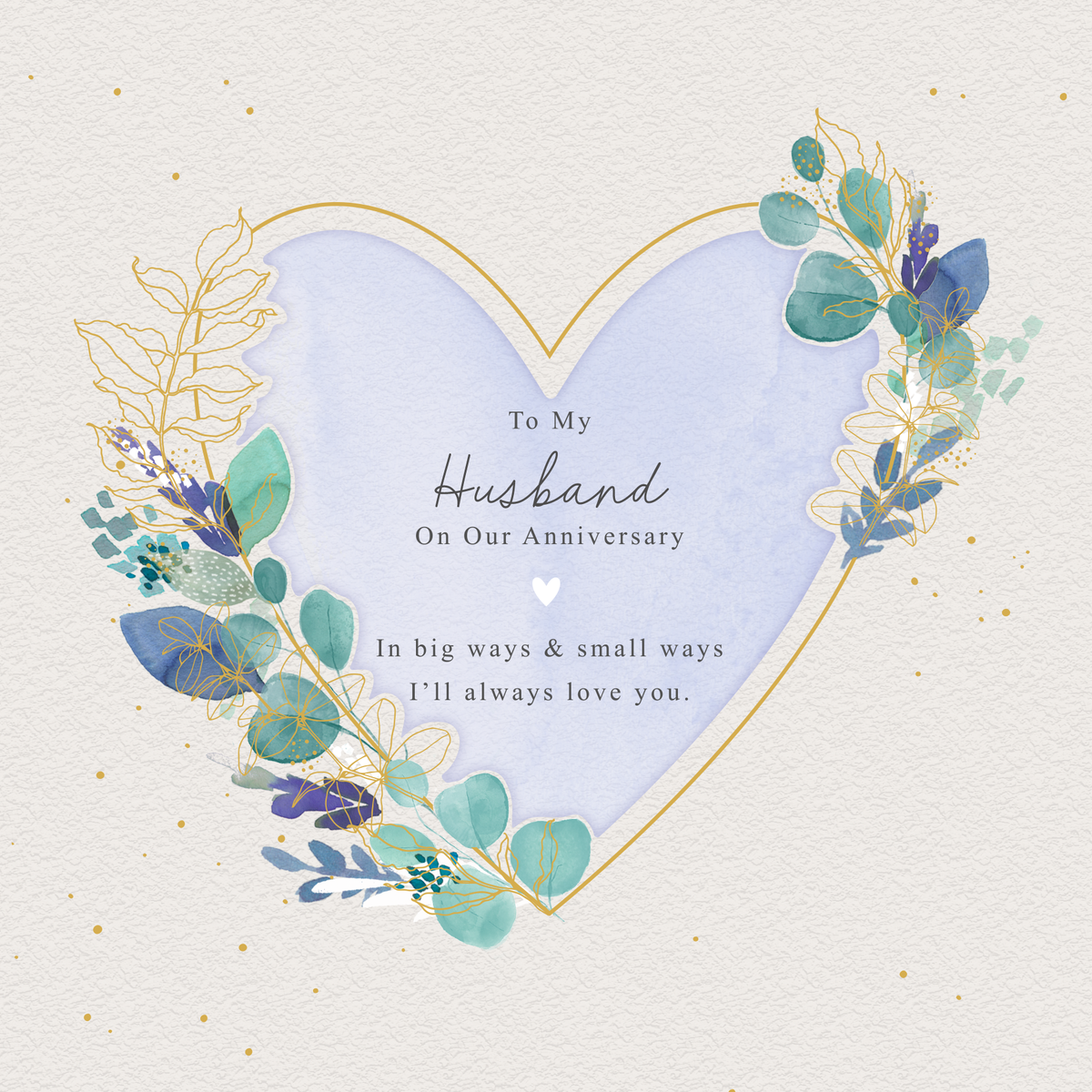 Personalised Husband Watercolour Heart Anniversary Card | Hallmark