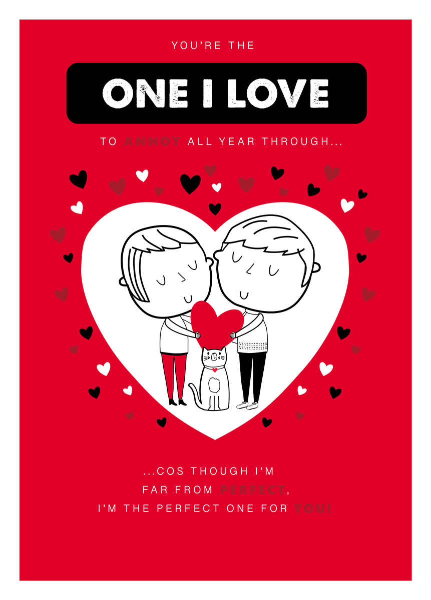 Personalised Cute Cartoon Style One I Love Valentine Card | Hallmark