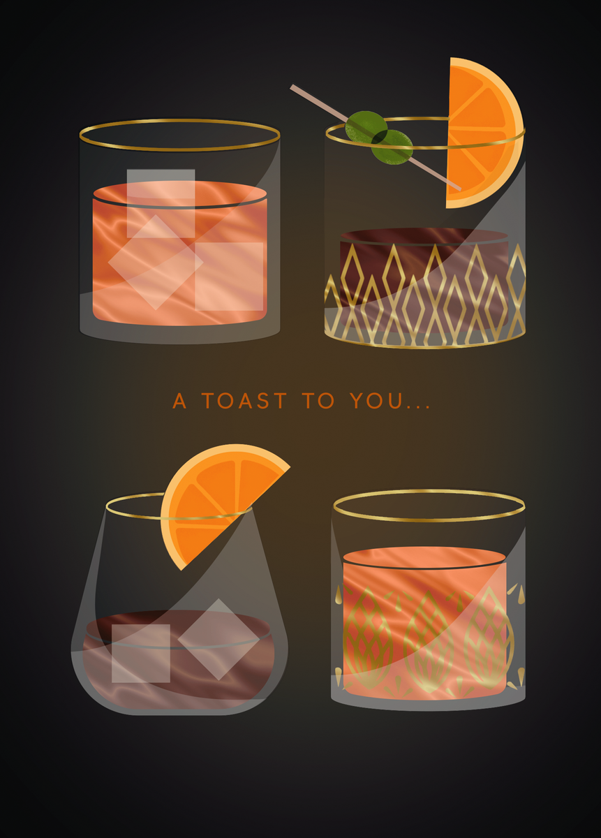 Personalised 'A Toast to You' Glasses Design Birthday Card | Hallmark