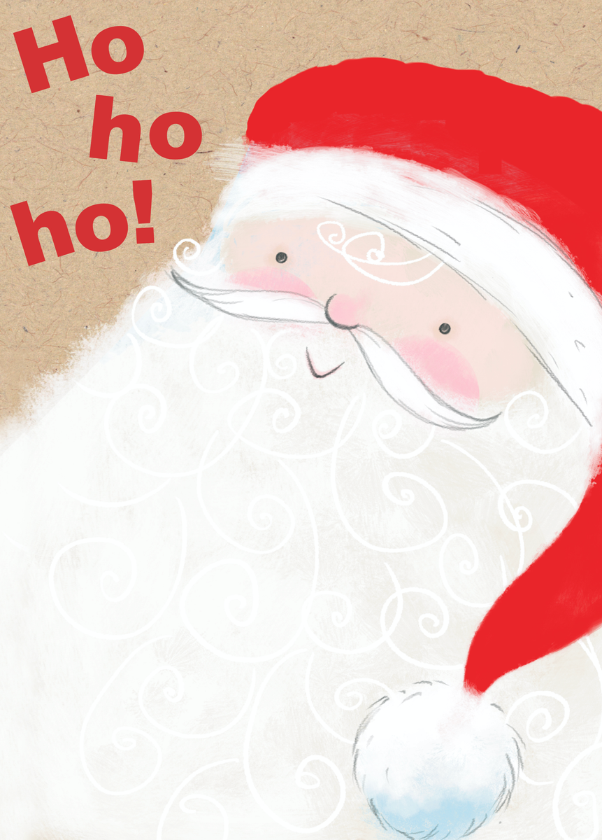 Personalised Cute Ho Ho Ho Santa Christmas Card – Hallmark
