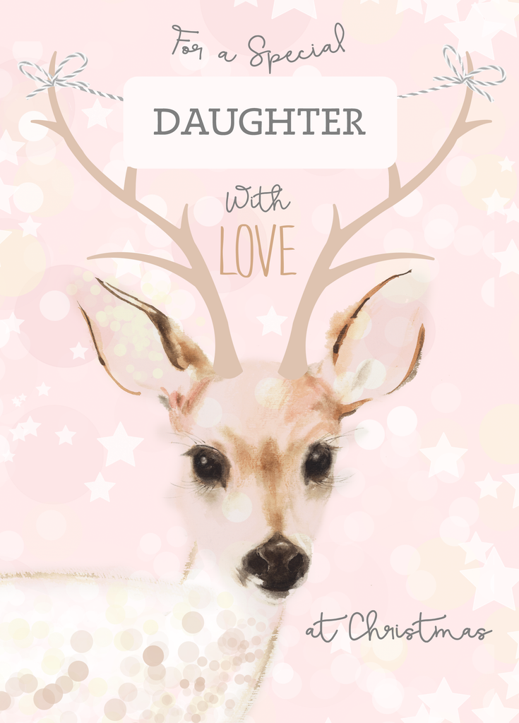 Personalised Christmas Card For Girls - Daughter, Sister, Granddaughter - UK Made