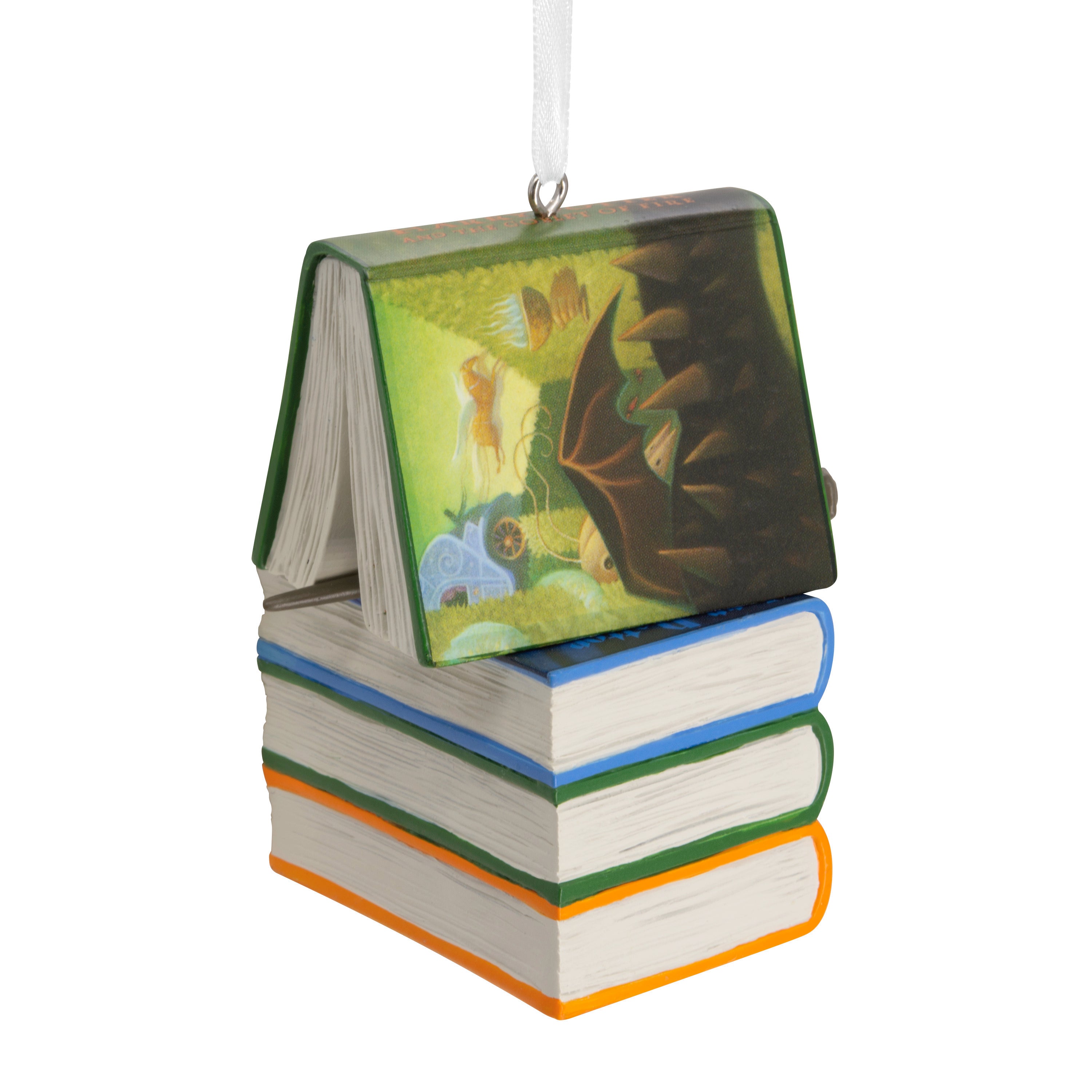 Hallmark Book Stack Collectable Harry Potter™ - Book Stack and Wand Ornament – Hallmark