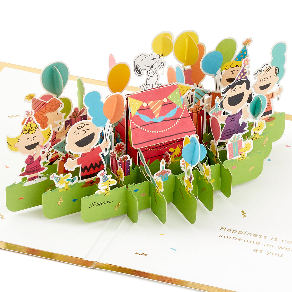 Any Occasion, Birthday Card - 3D Pop-Up PEANUTS SNOPY & Gang Design