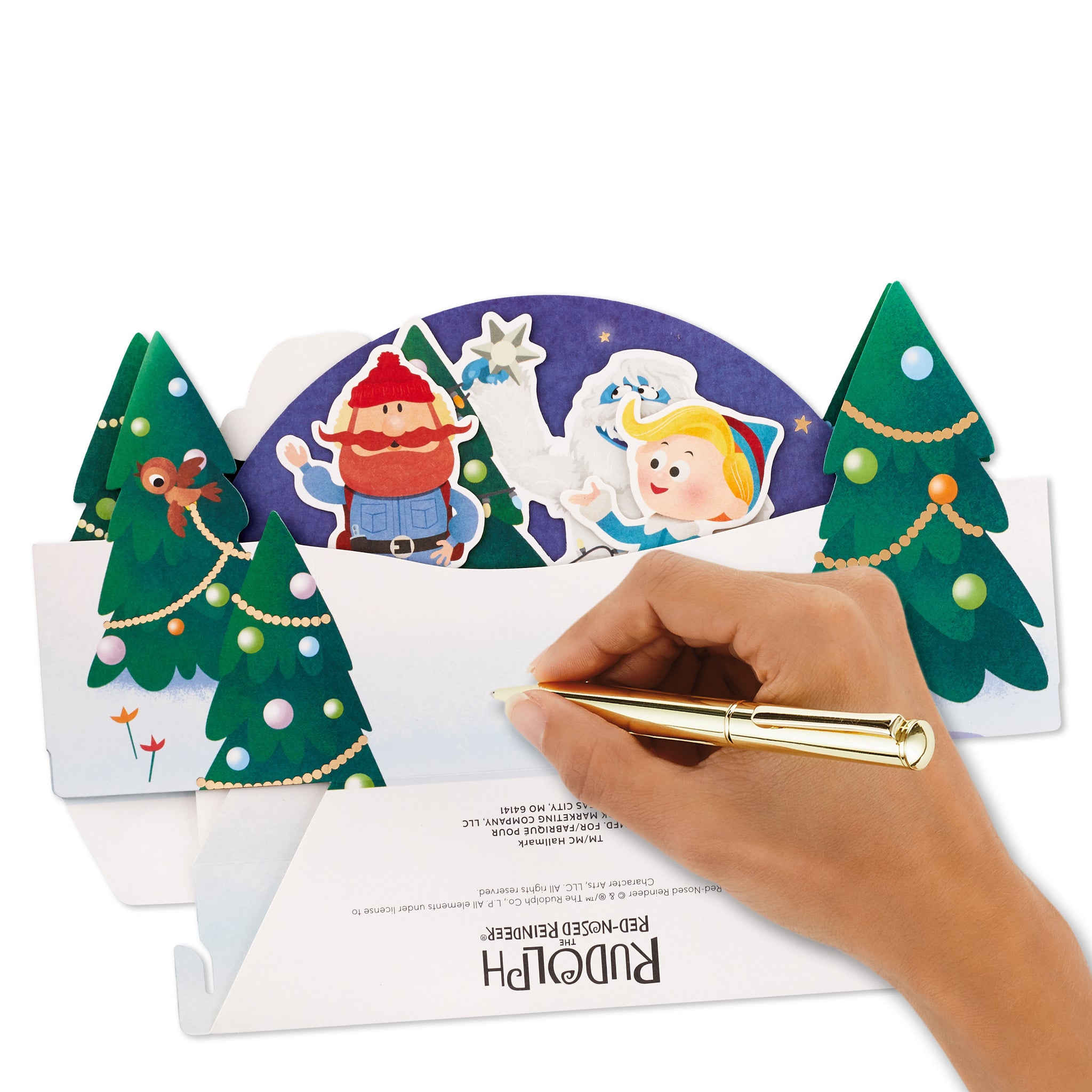 Hallmark 3D Pop-Up Weihnachtskarte – Schneekugel Design Mit Weihnachtsmann & Rudolph, Inkl. Umschlag