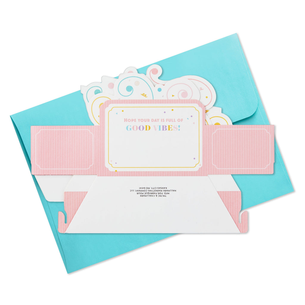 Paper Wonder Birthday Card - 3D Pop Up Pink Banner Design