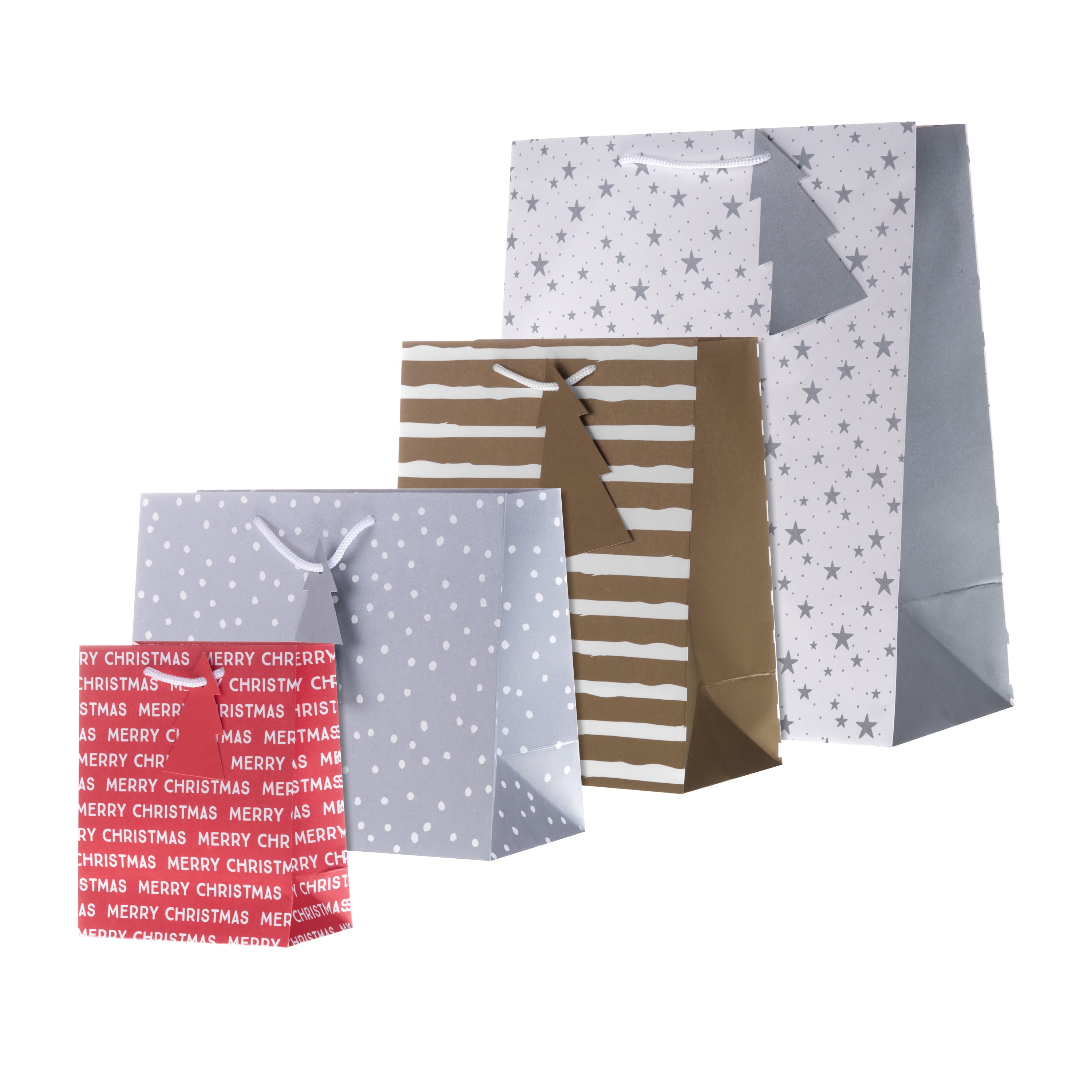 Christmas Gift Bags - Pack of 4 in 4 Festive Designs
