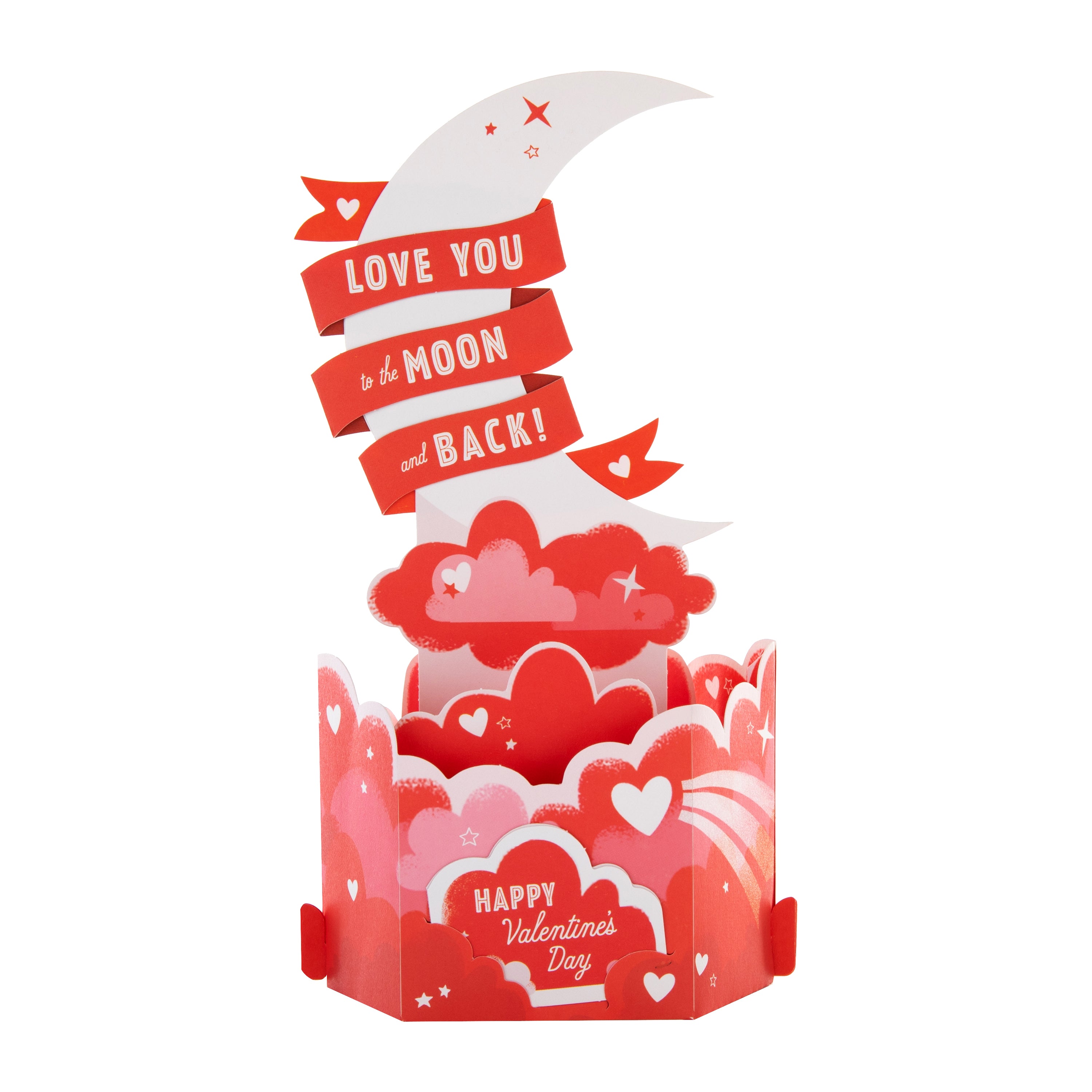General 3D Valentines Day Card Love You to Moon Back Pop Up Design