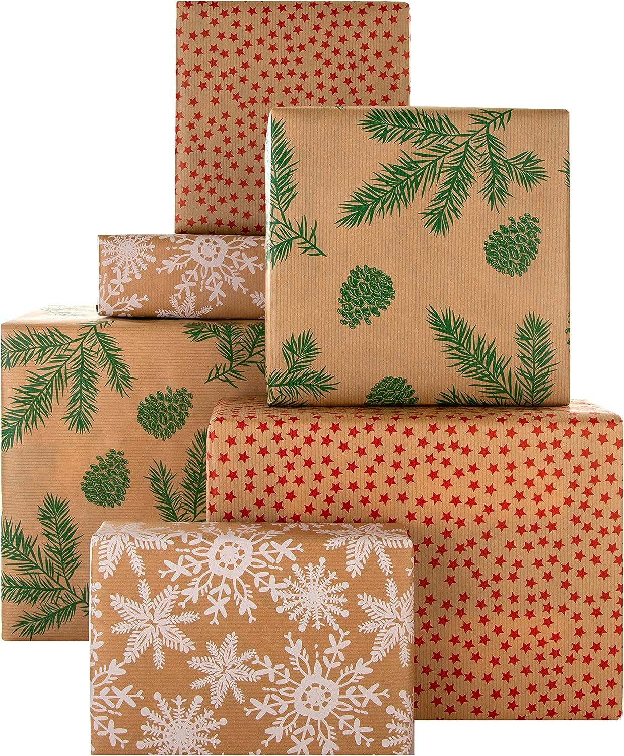 18M Kraft Patterned Christmas Wrapping Paper