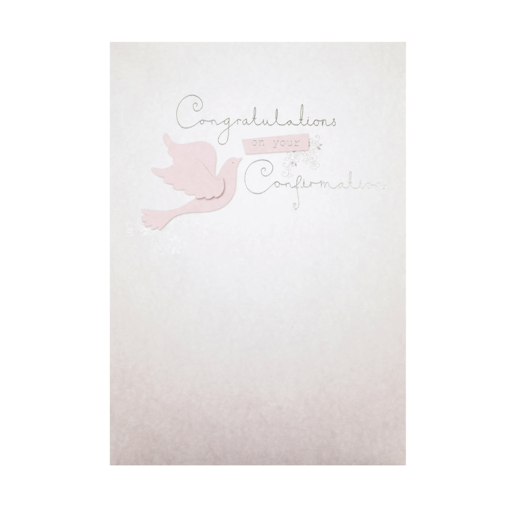 Confirmation Congratulations Card - Text and Dove Design