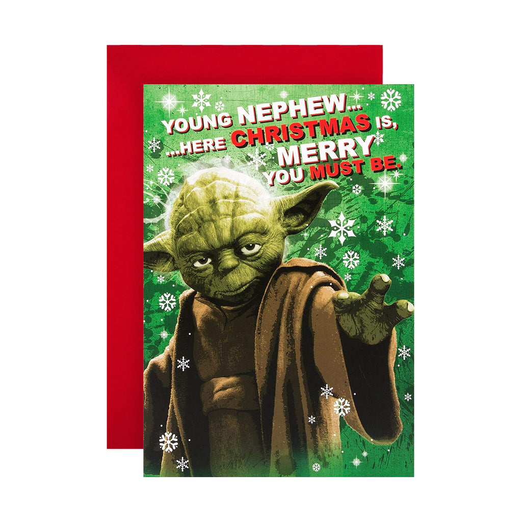 Christmas Card for Nephew - Star Wars Yoda Design