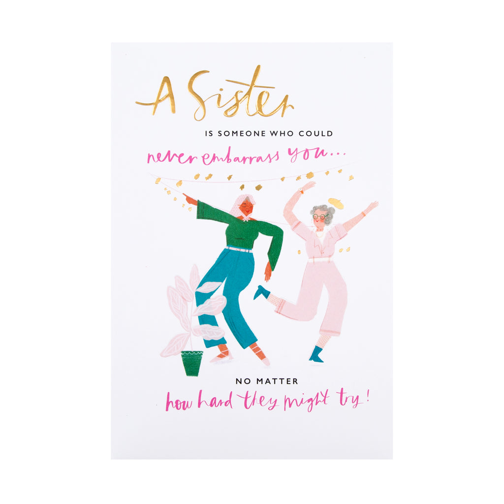 Birthday Card for Sister - Contemporary Illustrated Design