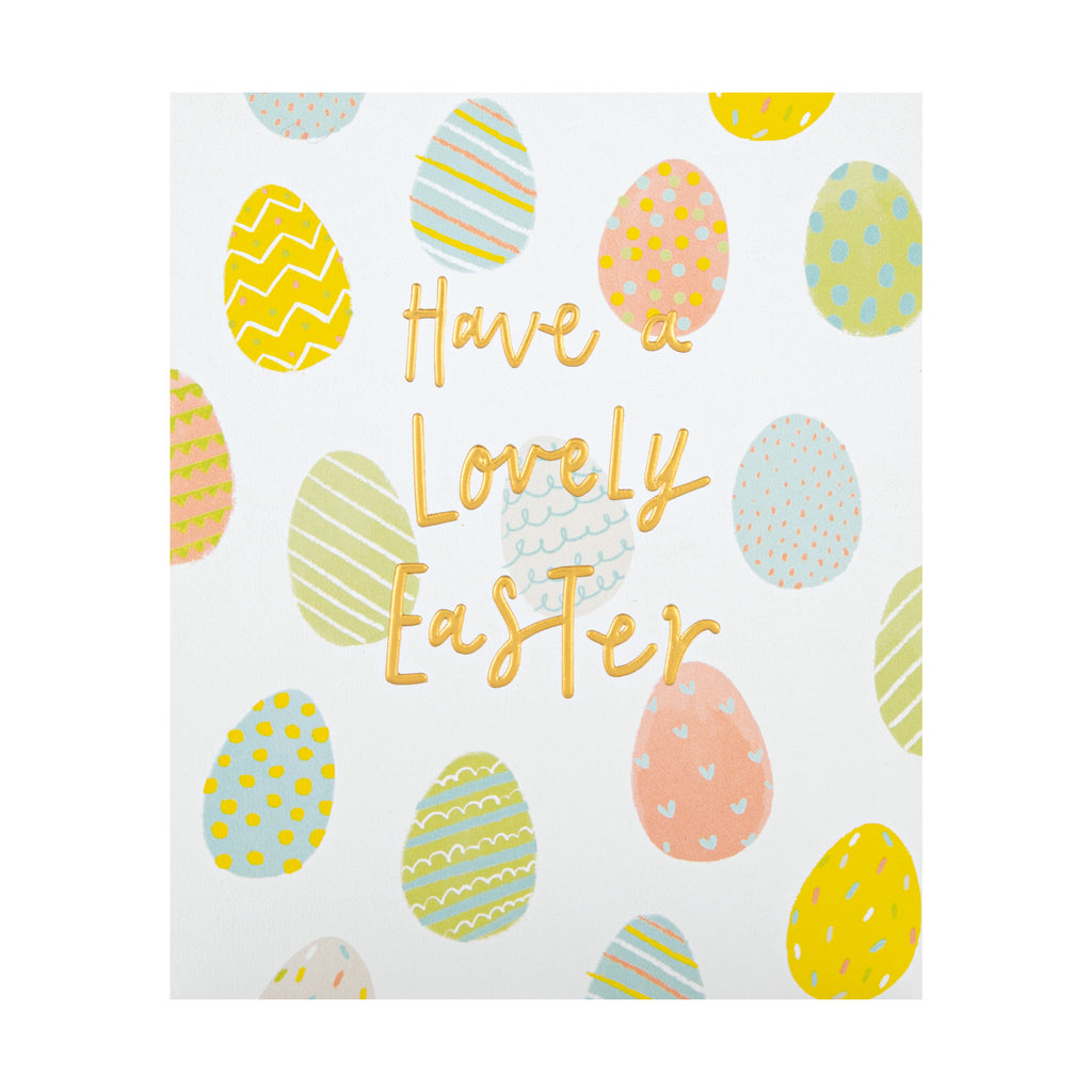 Blank Easter Card - Contemporary 'Hallmark Studio' Design with Gold Foil
