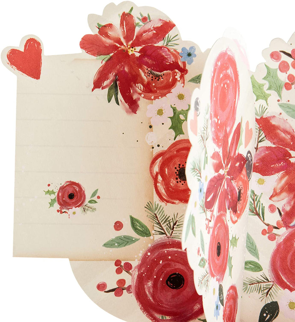 Christmas Card for Mum - 3D Pop-out Floral Design