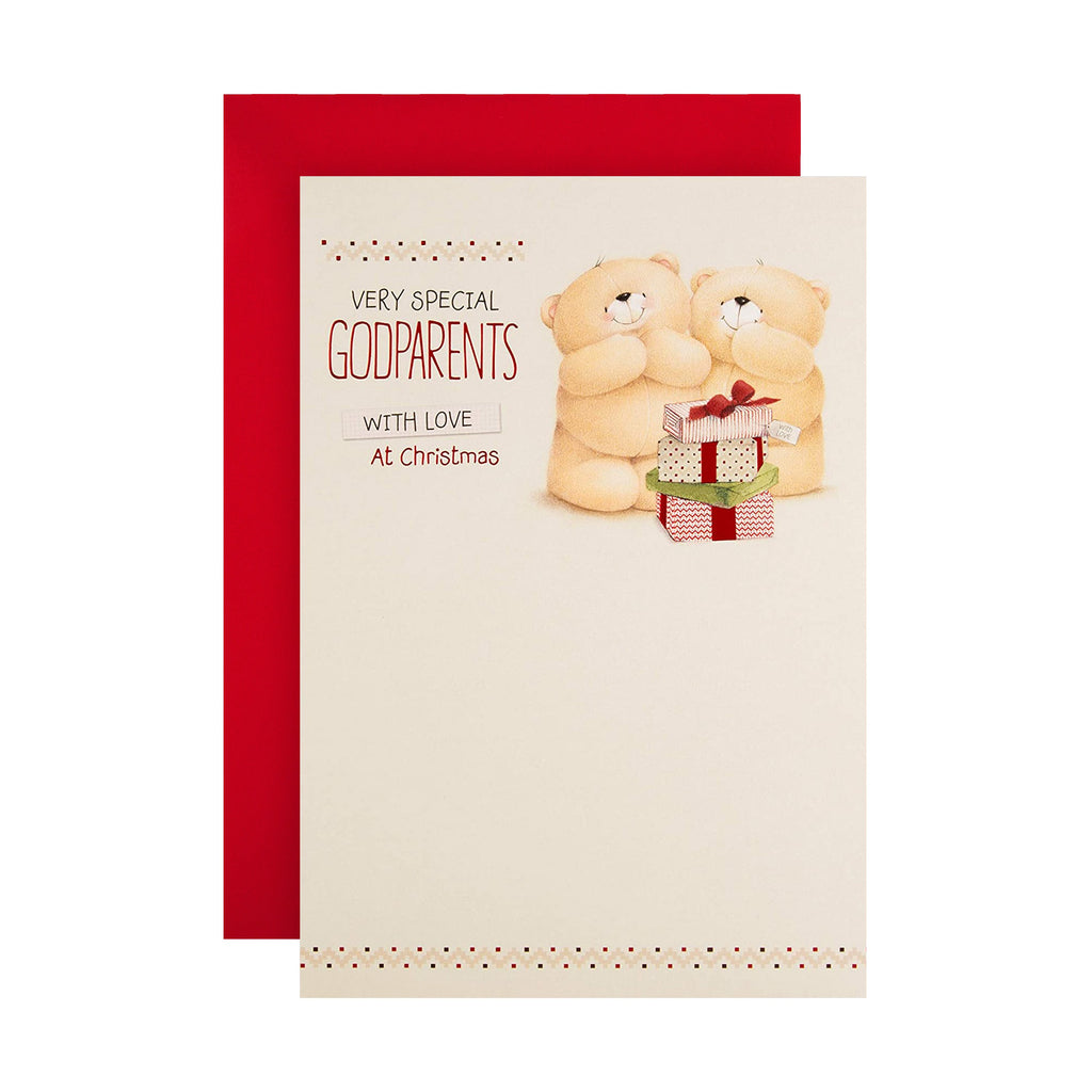 Christmas Card for Godparents - Cute Forever Friends Design