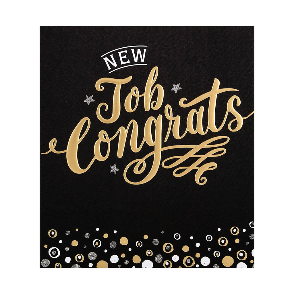 New Job Congratulations Card - Classic Text Based Design