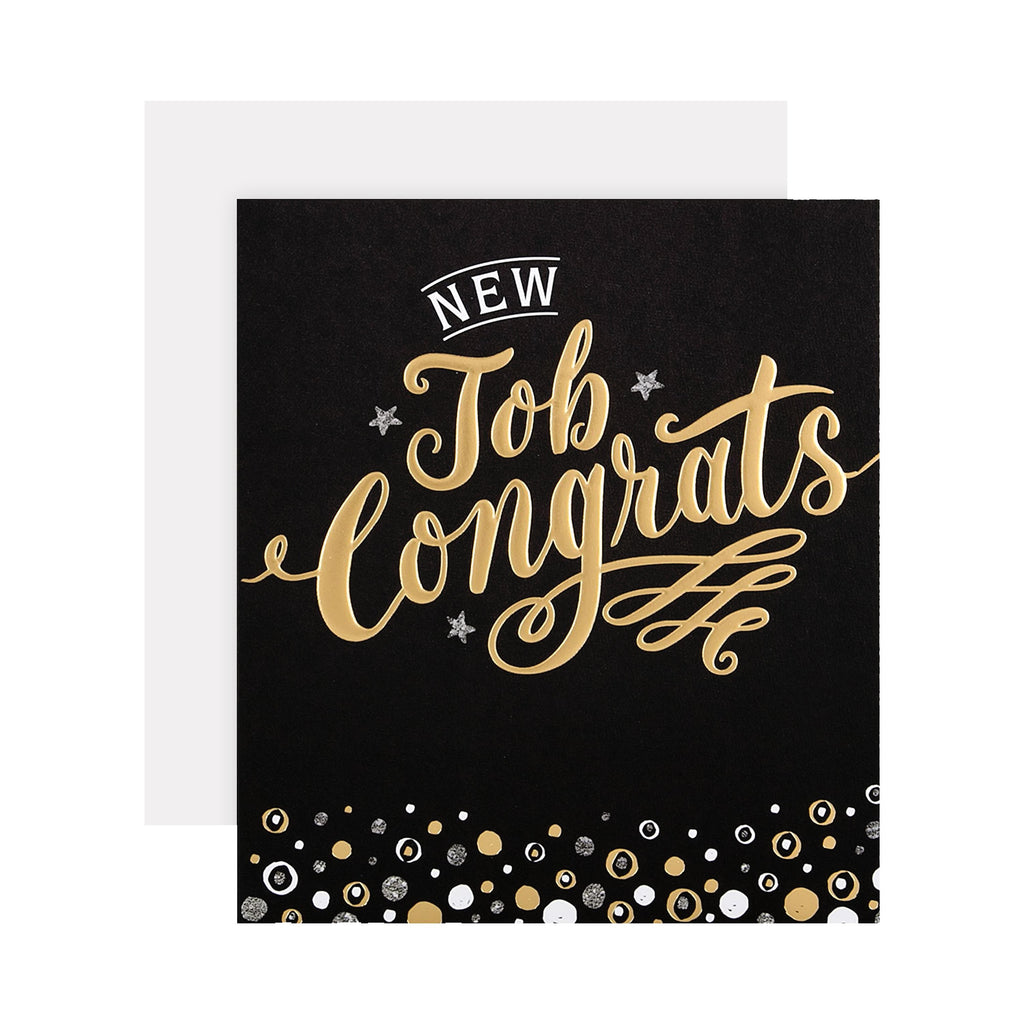 New Job Congratulations Card - Classic Text Based Design
