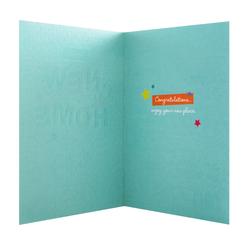 New Home Congratulations Card - Embossed Text Design