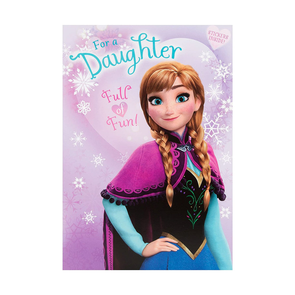 Birthday Card for Daughter - Fun Disney Frozen Design with Sticker Sheet Included