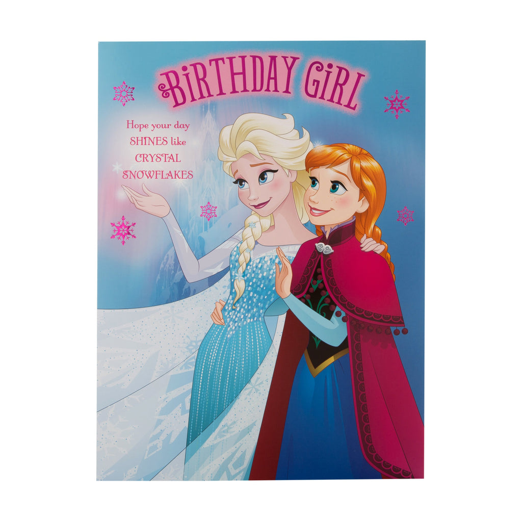Birthday Girl Card - Large Disney Frozen Design