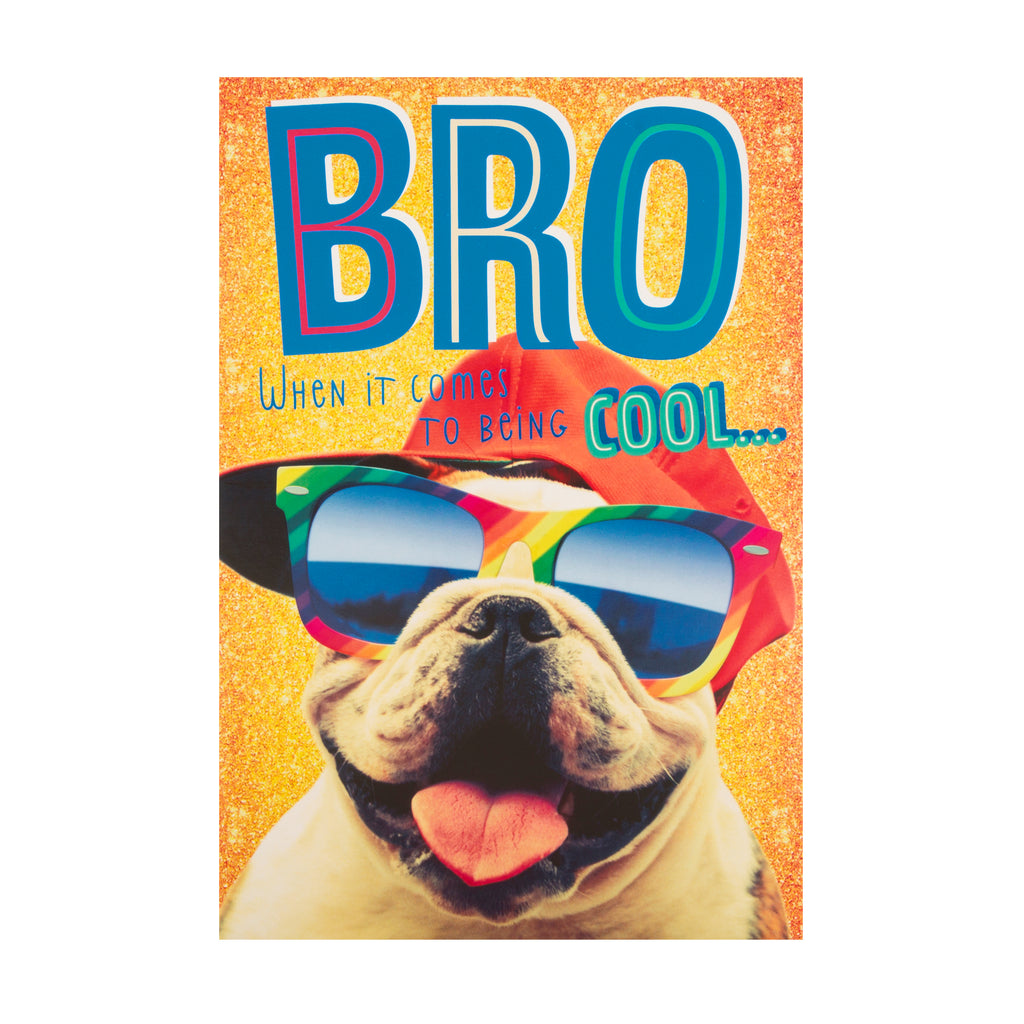 Birthday Card for Brother - Fun Photographic Dog Design