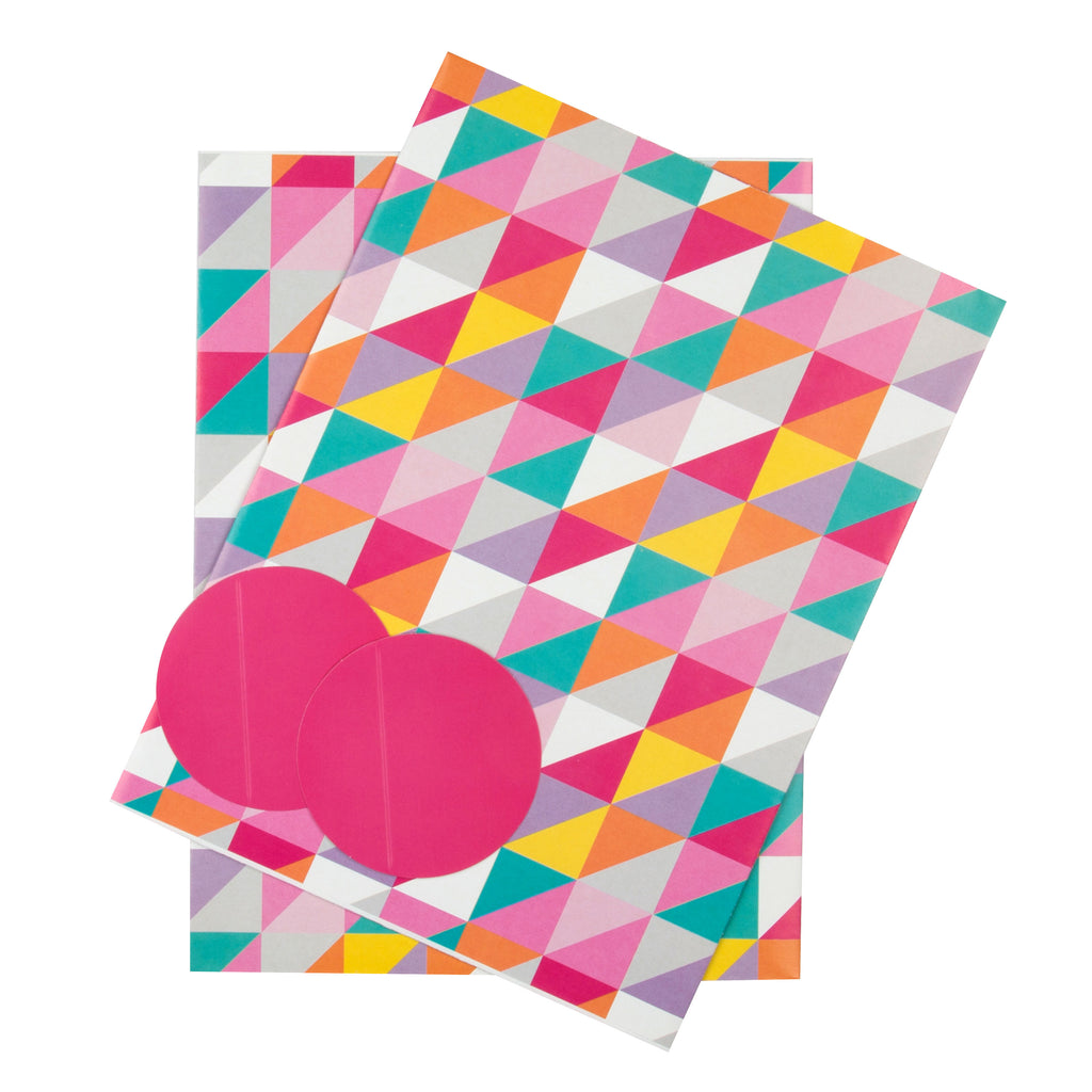 Multi-Occasion Wrapping Paper and Gift Tag Duo Pack - Geo Brights Pink