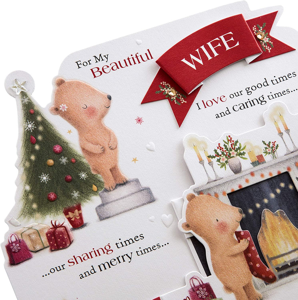 Christmas Card for Wife - 3D Pop-out Design with Sweet Verse