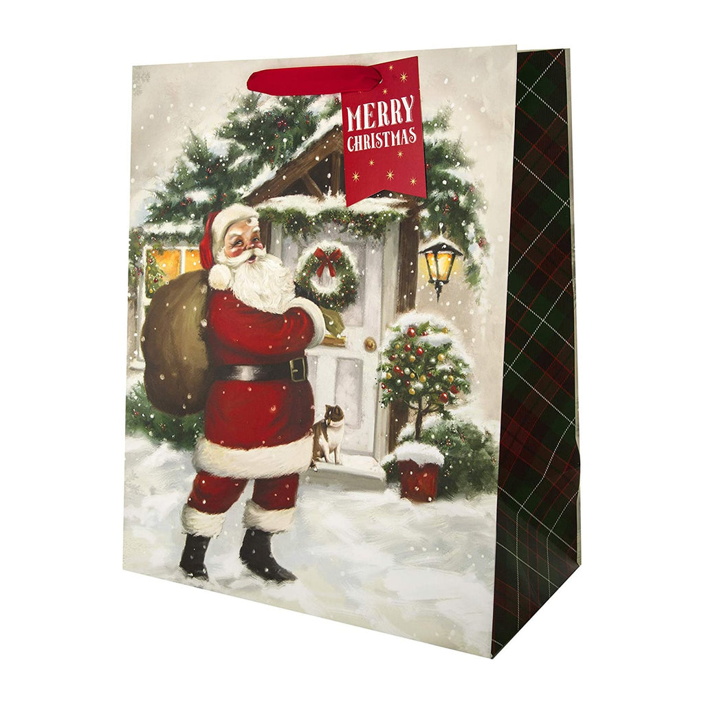 Large Christmas Gift Bag - Traditional Santa Design
